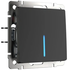 Изображение Выключатель одноклавишный проходной с подсветкой (черный матовый) W1112108